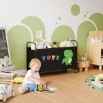 Large Rolling Toy Chest for Kids - Black