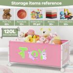 Extra Large Toy Storage Box with Wheels - Pink