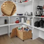 Handwoven Rolling Storage Basket Cart with Lid