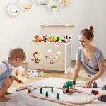 BBLIKE Beige Toy Box with Wheels for Easy Storage