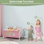 Extra Large Toy Storage Box with Wheels - Pink