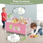 Extra Large Toy Storage Box with Wheels - Pink