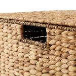 Handwoven Rolling Storage Basket Cart with Lid