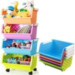 Kids' Toy Storage Organizer with Wheels - 4 Baskets