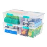 Stackable Clear Plastic Storage Bins with Lids - 4 Pack