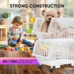 Clear Stackable Storage Bins with Wheels – 4 Pack