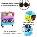 Kids' Toy Storage Organizer with Wheels - 4 Baskets