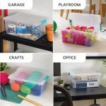 Stackable Clear Plastic Storage Bins with Lids - 4 Pack