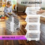 Clear Stackable Storage Bins with Wheels – 4 Pack