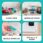 Stackable Clear Plastic Storage Bins with Lids - 4 Pack