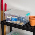 Stackable Clear Plastic Storage Bins with Lids - 4 Pack