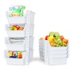 Stackable White Storage Bins for Pantry Organization