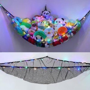 Unicorn Castle Stuffed Animal Storage Hammock with Light