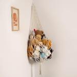 Hanging Net for Stuffed Animal Storage – Cream