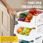 Stackable White Storage Bins for Pantry Organization