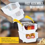 Stackable White Storage Bins for Pantry Organization