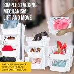 Stackable White Storage Bins for Pantry Organization