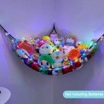 Unicorn Castle Stuffed Animal Storage Hammock with Light