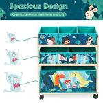 Kids Toy Storage Rolling Cart with Wheels