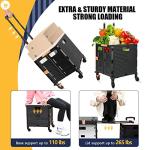 Pink Foldable Utility Cart with Telescoping Handle