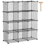 12-Cube Wire Storage Organizer for Home and Office