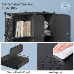 9-Cube Closet Organizer with Doors - Black