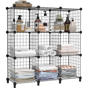 HOMIDEC 9-Cube Wire Storage Shelf Organizer