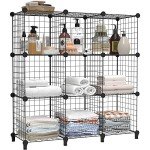 HOMIDEC 9-Cube Wire Storage Shelf Organizer