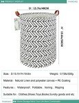 FANKANG Large Foldable Canvas Storage Basket - Geometric