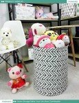 FANKANG Large Foldable Canvas Storage Basket - Geometric