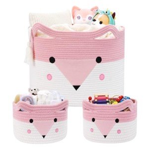 3-Pack Large Woven Toy Storage Baskets 20"x13.8