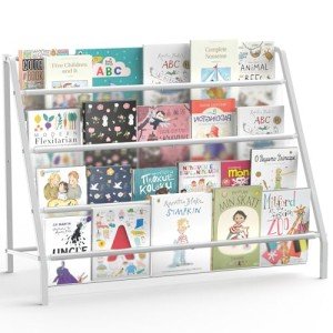 Sturdy 4-Tier Kids Bookshelf for Easy Storage