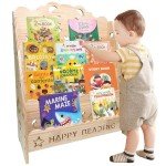 Toddler-Friendly Wooden Bookshelf for Kids