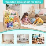 Toddler-Friendly Wooden Bookshelf for Kids