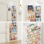 Wall-Mounted Kids 4-Tier Bookshelf Organizer