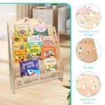 Toddler-Friendly Wooden Bookshelf for Kids