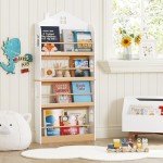 Wall-Mounted Kids 4-Tier Bookshelf Organizer