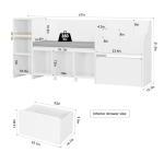 Kids Reading Nook with Bench and Storage Cubbies