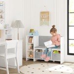 Kids Bookshelf with Reading Nook and Toy Storage