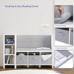 Kids Bookshelf with Reading Nook and Toy Storage