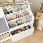 Kids Reading Nook with Bench and Storage Cubbies