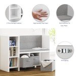 Kids Bookshelf with Reading Nook and Toy Storage