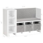Kids Bookshelf with Reading Nook and Toy Storage