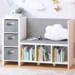 Kids Reading Nook Bench with Bookshelf and Storage