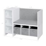 Kids Reading Nook Bench with Bookshelf and Storage