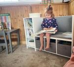 Kids Reading Nook Bench with Bookshelf and Storage