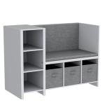 Kids Reading Nook Bench with Bookshelf and Storage