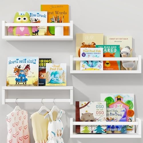 Wall-mounted book ledges