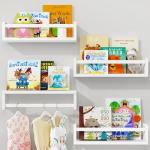 Set of 4 Floating Bookshelves for Nursery Storage
