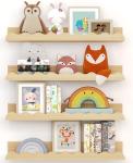 Kids' Wood Floating Bookshelf Set for Nursery